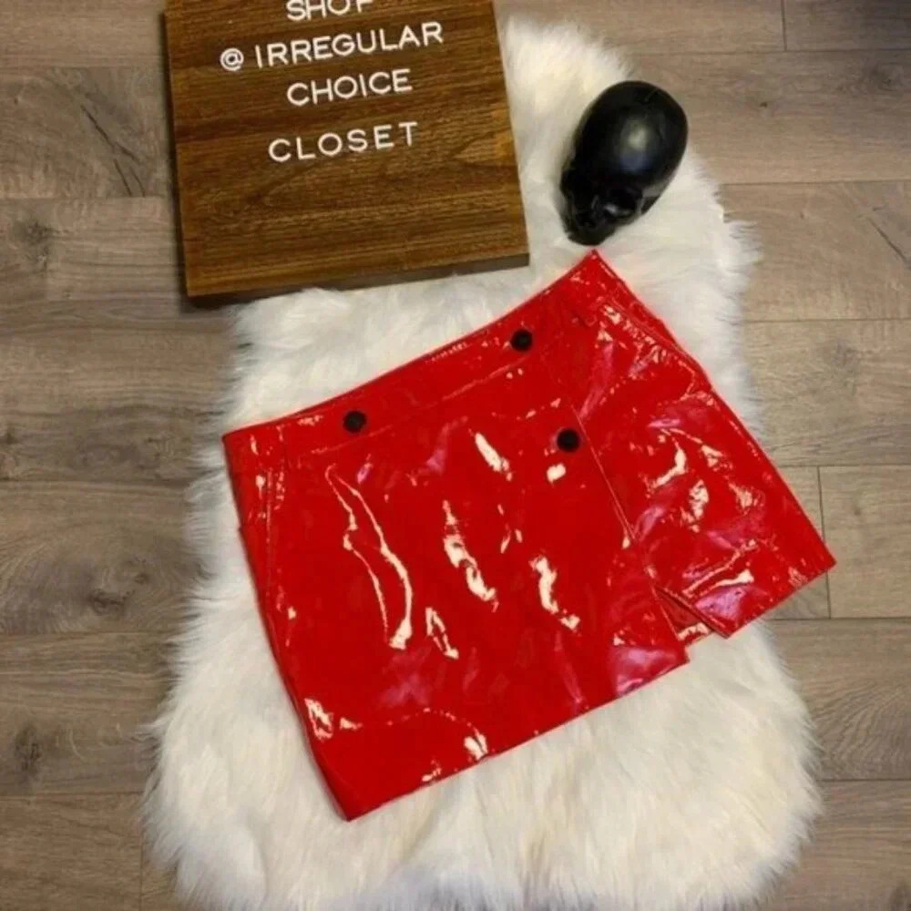 Top shop Unique Pleather Mini Skirt NWT - Picture 3 of 8